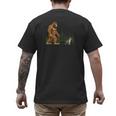 Boston Terrier Bigfoot Dog Walking Dog Mom Dad Kids Men's Back Print T-Shirt Boston Terrier Bigfoot Dog Walking Dog Mom Dad Kids Men's Back Print T-Shirt