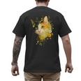Calico Cat With Flowers For Mom Dad Women Men Kids Botanical Men's Back Print T-Shirt