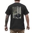 Camo USA Flag Bison Camouflage Hunting Wildlife Hunter Dad Men's Back Print T-Shirt
