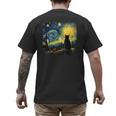 Cat Starry Night Van Gogh Cat For Cat Lover Cat Mom Cat Dad Men's Back Print T-Shirt