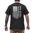 Cheer Dad Cheerleading American Flag Fathers Day Cheerleader Men's Back Print T-Shirt