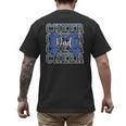 Cheer Dad Daddy Bow Sport Cheerleader Cheerleading Blue Men's Back Print T-Shirt