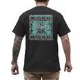 Cheer Dad Daddy Bow Sport Cheerleader Cheerleading Teal Blue Men's Back Print T-Shirt