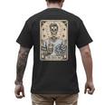 Cheer Dad Tarot Card Skeleton Cheerleading Fathers Day Men's Back Print T-Shirt