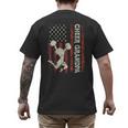Cheer Grandpa US Flag Dad Patriotic Cheerleader Fathers Day Men's Back Print T-Shirt