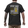 Childhood Cancer Survivor Support Step Dad Of A Warrior Men's Back Print T-Shirt Childhood Cancer Survivor Support Step Dad Of A Warrior Men's Back Print T-Shirt
