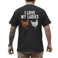 Cool Chicken Art For Men Women Dad Rooster Chicken Farmer Men's Back Print T-Shirt