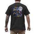 Crested Gecko Moon Retro Reptile Mom Dad Breeder Lover Men's Back Print T-Shirt