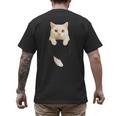 Cute Cat Pocket Cat Mom Cat Dad Cat Lover Men's Back Print T-Shirt