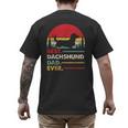 Dachshund Long Haired Best Dad Ever Dog Vintage Retro Men's Back Print T-Shirt