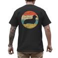 Dachshund Long Haired Dog Vintage Mom Dad Retro Men's Back Print T-Shirt
