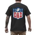 Dad American Football Happy Birthday Family Matching Retro Men's Back Print T-Shirt Dad American Football Happy Birthday Family Matching Retro Men's Back Print T-Shirt
