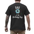 Dad Of The Birthday Boy Donut Theme Party Blue Father Men's Back Print T-Shirt Dad Of The Birthday Boy Donut Theme Party Blue Father Men's Back Print T-Shirt