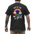 Dad Of The Birthday Girl Rainbow B-Day Matching Family Men's Back Print T-Shirt