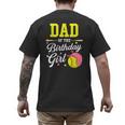 Dad Of The Birthday Girl Softball Player Theme B-Day Daddy Men's Back Print T-Shirt