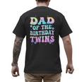 Dad Of The Birthday Twins Girls Kids Party Retro Bday Men's Back Print T-Shirt