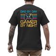 Dad By Day Gamer By Night Video Games Lover Gamer Dad Men's Back Print T-Shirt