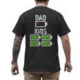Dad Of Four Low Battery Father Of 4 Kids Dad Men's Back Print T-Shirt