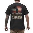 Im A Dad Grandpa And A Veteran Nothing Scares Me Veteran Men's Back Print T-Shirt