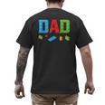 Dad Master Builder Building Bricks Blocks Family Set Parents Small Men's Back Print T-Shirt