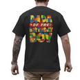 Dad And Mom Dada Birthday Boy Building Bricks Family Party Men's Back Print T-Shirt