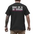 Dad Of A Warrior Breast Cancer Awareness Support Daughter Men's Back Print T-Shirt