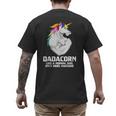 Dadacorn Muscle Dad Unicorn Fathers Day Men's Back Print T-Shirt