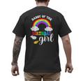 Daddy Of The Birthday Girl Rainbow B-Day Matching Family Men's Back Print T-Shirt