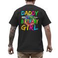 Daddy Of The Birthday Girl Retro 80's Party Men's Back Print T-Shirt