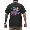 Daddy Of The Birthday Princess Girl Dad Unicorn Bday Party Men's Back Print T-Shirt