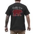 Daddy Dad Bear Pajama Red Buffalo Xmas Family Christmas Men's Back Print T-Shirt