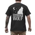 Daddy Wolf Matching Family Tribe Wolves Moon Men's Back Print T-Shirt