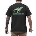 DaddysaurusRex Dinosaur Daddy Saurus Dad 2 Two Kids Dino Men's Back Print T-Shirt