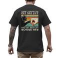 I Didn't Choose The Cat Dad Life Funny Cat Lovers Vintage Men's Back Print T-Shirt
