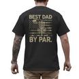 Disc Golf Frisbee Best Dad Par Camo US Flag Golfer Men's Back Print T-Shirt