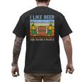 I Like Fantasy Football 3 People Draft Party Dad Men Men's Back Print T-Shirt