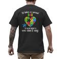 Fun Heart Puzzle Shirts Dad Autism Awareness Family Support Men's Back Print T-Shirt