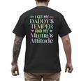 Funny Family Saying Apparel I GOT MY DADDY'S TEMPER And My Mama's Attitude Kids Men's Back Print T-Shirt