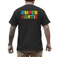 Gamer Aunt Super Auntie Gaming Matching Dad & Mom Kids Men's Back Print T-Shirt