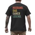 Gamer Husband Dad Video Game Legend Father's Day Men's Back Print T-Shirt