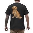 Golden Retriever I Love Dad Dog Dad Father's Day Men's Back Print T-Shirt