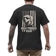 Great Pyrenees Dog Dad American Flag For Father Men Men's Back Print T-Shirt