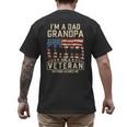 I'm A Dad Grandpa And Veteran Patriotic US Flag Veterans Day Men's Back Print T-Shirt