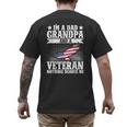I'm A Dad Grandpa And A Veteran US Flag Veterans Day Men's Back Print T-Shirt