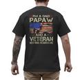 I'm A Dad Papaw And Veteran Retro Dad Papa Grandpa Men's Back Print T-Shirt