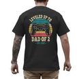 I Leveled Up To Dad Of 2 2026 Promoted To Dad Of Two Kids Men's Back Print T-Shirt