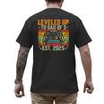 Leveled Up To Dad Of 3 Three Daddy Again 2025 Father's Day Men's Back Print T-Shirt