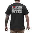 I Love Hot Dads With Beards And Tattoos I Heart Hot Dads Men's Back Print T-Shirt