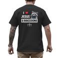 I Love Jesus And Raccoons Mom Dad Christian Love Jesus Bible Men's Back Print T-Shirt