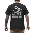 Loved By A Rescue Dog Foster Mom Rescue Dad Men's Back Print T-Shirt